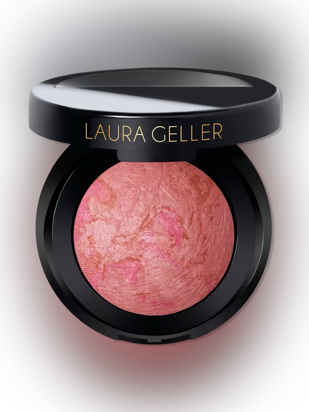 Laura Geller Pink Buttercream Mini Baked Blush-n-Brighten Marbleized Blush- pink